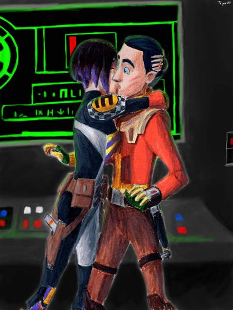 ezra and sabine|sabine and ezra kiss.